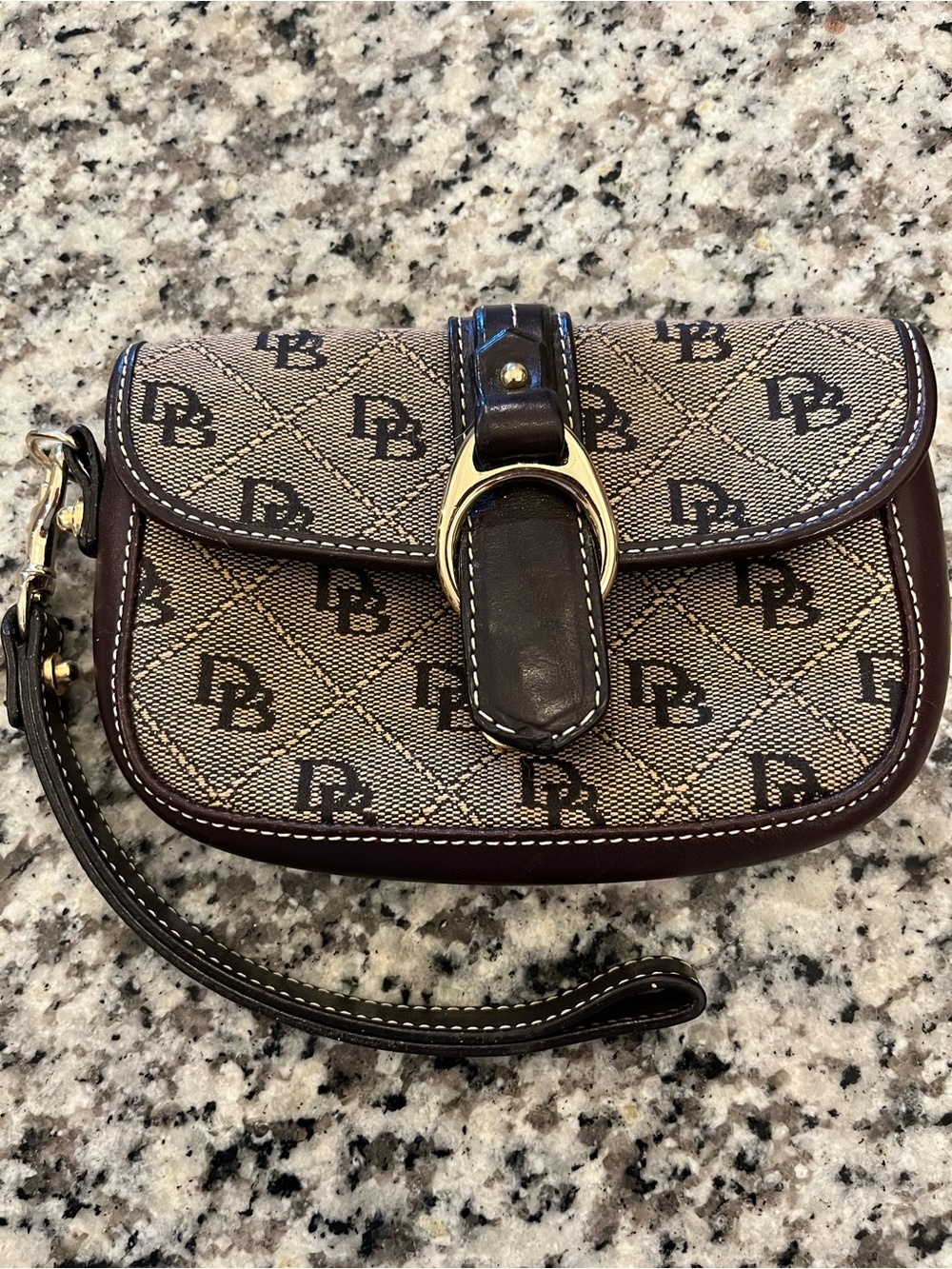 Dooney & Bourke Tan/Brown Signature Canvas Wristlet